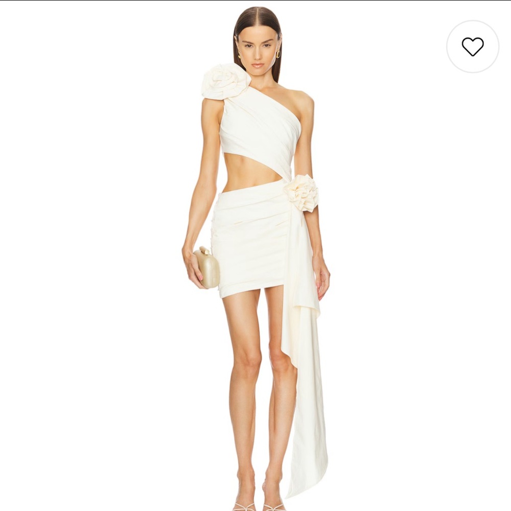 Michael Costello Jocelyn Mini Dress in Ivory